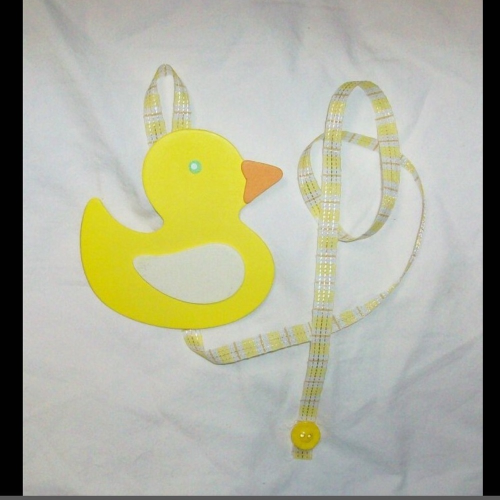 NEW girls yellow duck hanging barrette storage organizer holder decoration